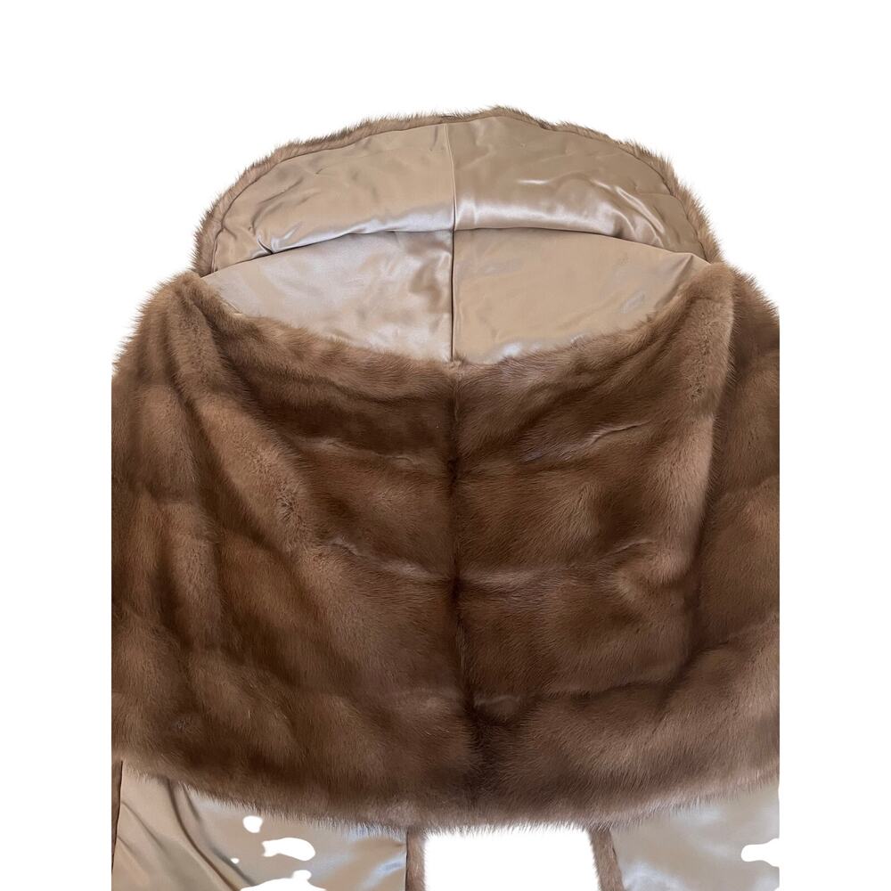 Vintage Fur Mink Stole or Capelet Wrap One Size Satin Lining - Picture 3 of 4